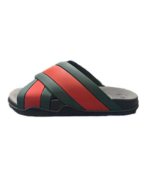 GUCCI（グッチ）GUCCI (グッチ) シェリーラインラバーサンダル レッド×グリーン サイズ:6の古着・服飾アイテム