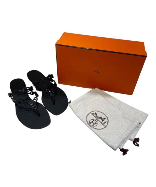 HERMES（エルメス）HERMES (エルメス) Island/アイランドラバーサンダル ブラック サイズ:38の古着・服飾アイテム