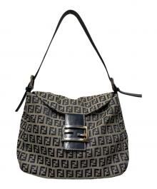 FENDI（フェンディ）の古着「ズッキーノハンドバッグ」｜ベージュ×ネイビー