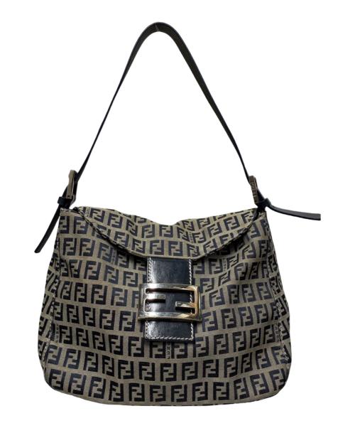 FENDI（フェンディ）FENDI (フェンディ) ズッキーノハンドバッグ ベージュ×ネイビーの古着・服飾アイテム