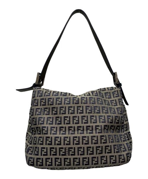 FENDI（フェンディ）FENDI (フェンディ) ズッキーノハンドバッグ ベージュ×ネイビーの古着・服飾アイテム