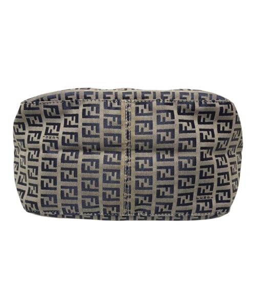 FENDI（フェンディ）FENDI (フェンディ) ズッキーノハンドバッグ ベージュ×ネイビーの古着・服飾アイテム
