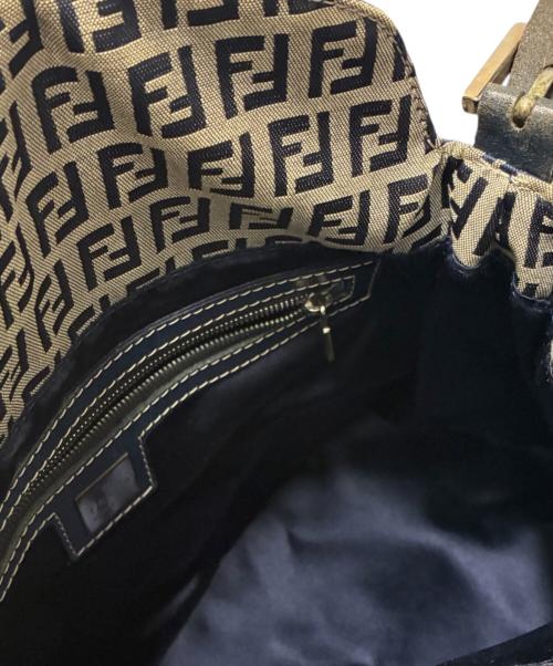 FENDI（フェンディ）FENDI (フェンディ) ズッキーノハンドバッグ ベージュ×ネイビーの古着・服飾アイテム