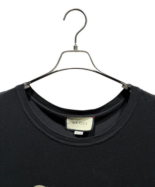 GUCCI（グッチ）GUCCI (グッチ) ヴィンテージ加工ロゴTシャツ ブラック サイズ:Lの古着・服飾アイテム