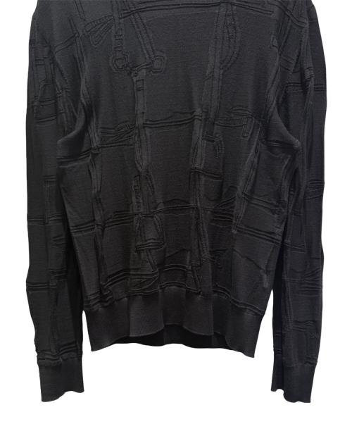 HERMES（エルメス）HERMES (エルメス) デザインニット/ジュ ドゥ ポワン アルネ ブラック サイズ:Mの古着・服飾アイテム