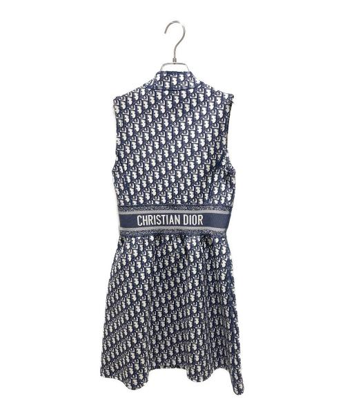 Christian Dior（クリスチャン ディオール）Christian Dior (クリスチャン ディオール) Oblique All-Over Print Sleeveless Dress/オブリーク総柄ノースリーブワンピース/143R04A4040 ネイビー サイズ:38の古着・服飾アイテム