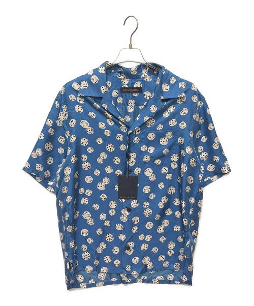 LOUIS VUITTON（ルイ ヴィトン）LOUIS VUITTON (ルイ ヴィトン) ダイスデザインシルク半袖シャツ ブルー サイズ:Lの古着・服飾アイテム