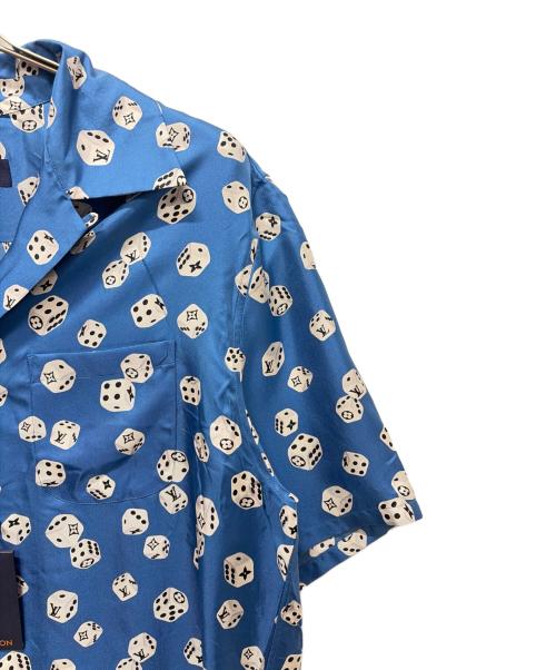 LOUIS VUITTON（ルイ ヴィトン）LOUIS VUITTON (ルイ ヴィトン) ダイスデザインシルク半袖シャツ ブルー サイズ:Lの古着・服飾アイテム
