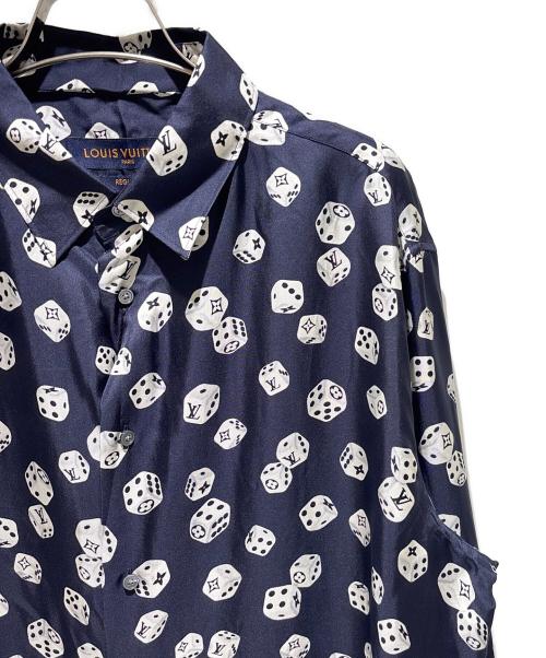 LOUIS VUITTON（ルイ ヴィトン）LOUIS VUITTON (ルイ ヴィトン) All-Over Dice Print Shirt/総柄ダイスシャツ/HFS08W ネイビー サイズ:XLの古着・服飾アイテム