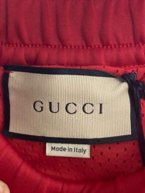GUCCI（グッチ）GUCCI (グッチ) Neoprene Track Webbed Pant レッド サイズ:Lの古着・服飾アイテム