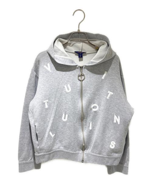 LOUIS VUITTON（ルイ ヴィトン）LOUIS VUITTON (ルイ ヴィトン) レターエンブロイダリー ジップアップパーカー/FFST04FED ライトグレー サイズ:Lの古着・服飾アイテム