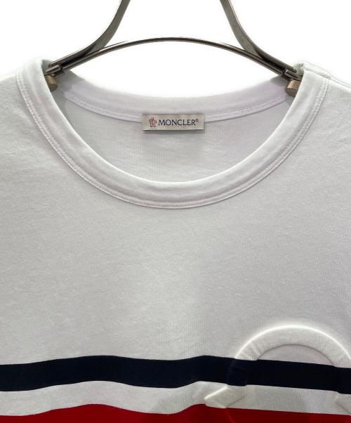MONCLER（モンクレール）MONCLER (モンクレール) トリコロール半袖Tシャツ ホワイト サイズ:Mの古着・服飾アイテム