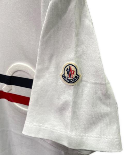 MONCLER（モンクレール）MONCLER (モンクレール) トリコロール半袖Tシャツ ホワイト サイズ:Mの古着・服飾アイテム