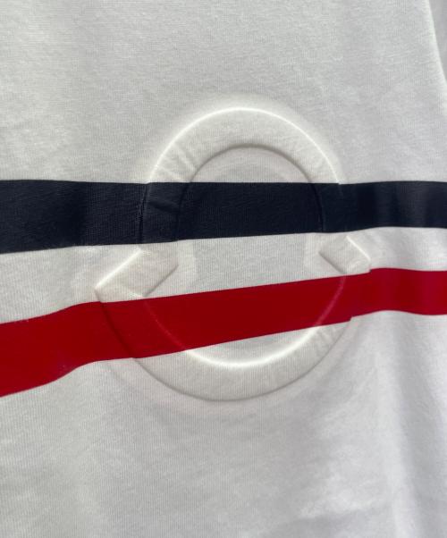 MONCLER（モンクレール）MONCLER (モンクレール) トリコロール半袖Tシャツ ホワイト サイズ:Mの古着・服飾アイテム