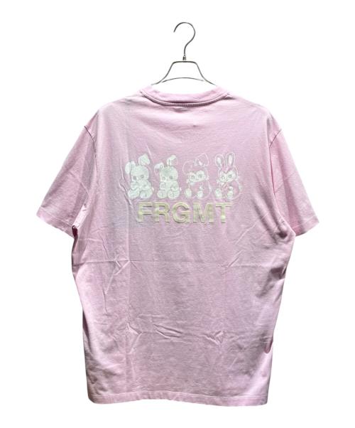 MONCLER（モンクレール）MONCLER (モンクレール) FRAGMENT DESIGN (フラグメントデザイン) ロゴプリントTシャツ ピンク サイズ:XXLの古着・服飾アイテム