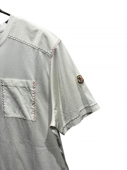 MONCLER（モンクレール）MONCLER (モンクレール) トリコロールステッチTシャツ ホワイト サイズ:Lの古着・服飾アイテム