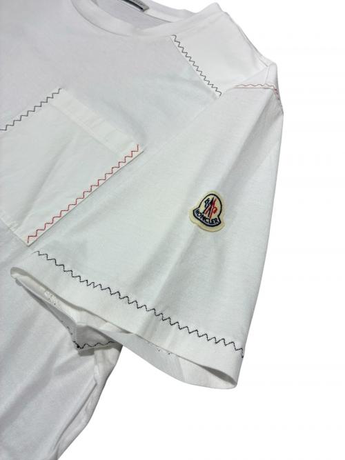 MONCLER（モンクレール）MONCLER (モンクレール) トリコロールステッチTシャツ ホワイト サイズ:Lの古着・服飾アイテム