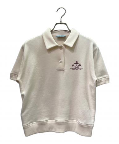 プラダ 2021SS ロゴ タグ ポケット 半袖ポロシャツ ホワイト 中古・古着通販】PRADA (プラダ) ロゴ半袖スウェットポロシャツ