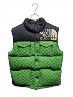 GUCCI×THE NORTH FACEグッチ×ザ ノース フェイス）の古着「THE NORTH FACE×GUCCI パデットダウンベスト 中綿ダウンベスト」｜グリーン