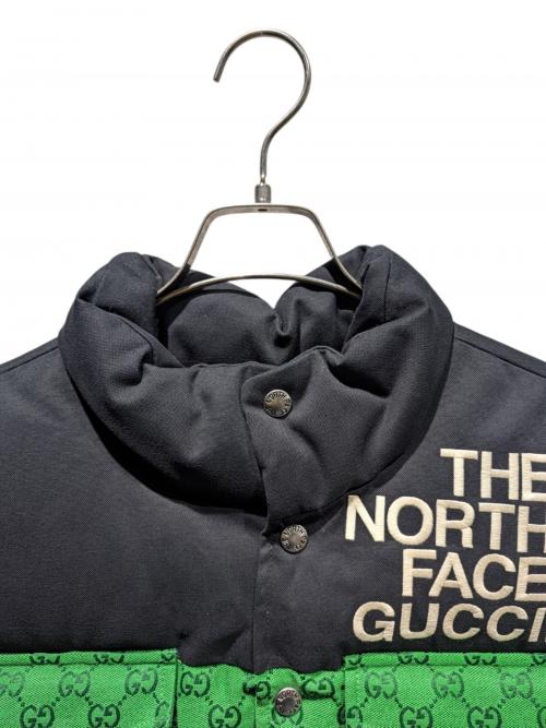 GUCCI（グッチ）GUCCI (グッチ) THE NORTH FACE (ザ ノース フェイス) THE NORTH FACE×GUCCI パデットダウンベスト 中綿ダウンベスト グリーン サイズ:XSの古着・服飾アイテム