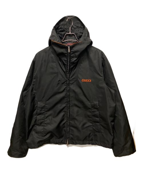 GUCCI（グッチ）GUCCI (グッチ) パッチロゴ ツイル ナイロン ジャケット ブラック サイズ:46の古着・服飾アイテム