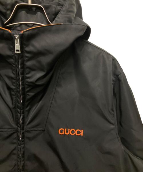 GUCCI（グッチ）GUCCI (グッチ) パッチロゴ ツイル ナイロン ジャケット ブラック サイズ:46の古着・服飾アイテム
