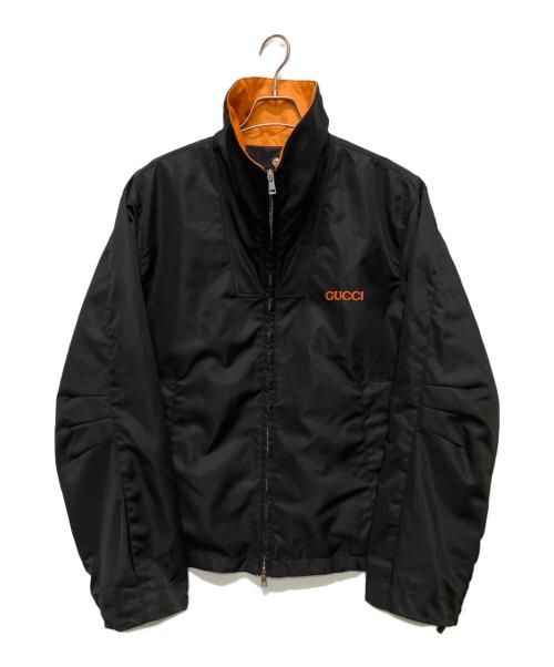 GUCCI（グッチ）GUCCI (グッチ) パッチロゴ ツイル ナイロン ジャケット ブラック サイズ:46の古着・服飾アイテム