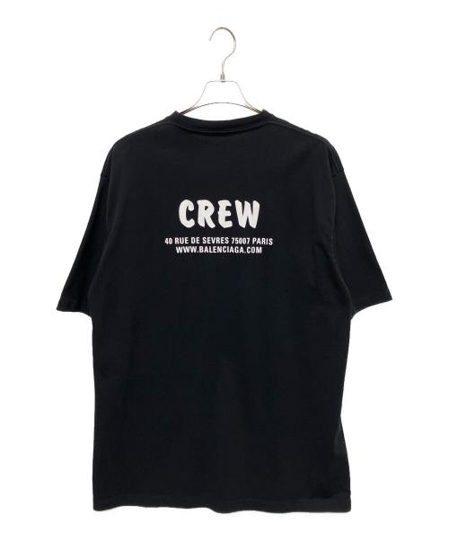 BALENCIAGA（バレンシアガ）BALENCIAGA (バレンシアガ) CREWロゴプリントTシャツ ブラック サイズ:Lの古着・服飾アイテム