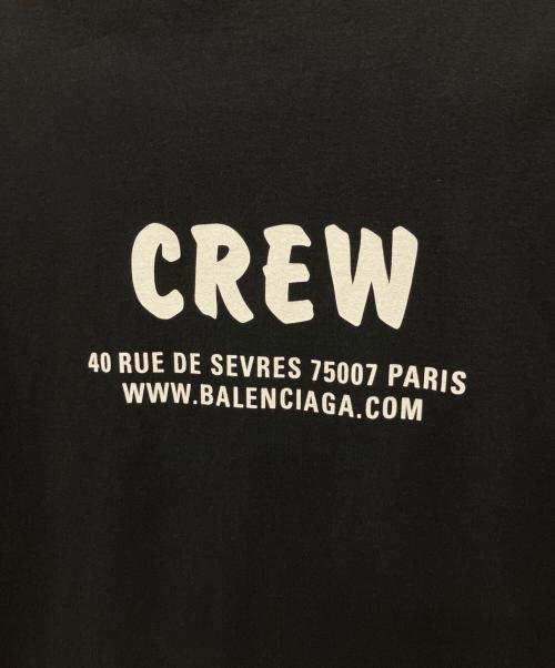 BALENCIAGA（バレンシアガ）BALENCIAGA (バレンシアガ) CREWロゴプリントTシャツ ブラック サイズ:Lの古着・服飾アイテム