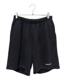 BALENCIAGA（バレンシアガ）の古着「ロゴスウェットハーフパンツ」｜ブラック