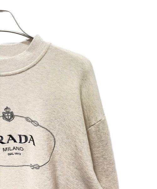 PRADA（プラダ）PRADA (プラダ) クロップドロゴスウェット アイボリー サイズ:Mの古着・服飾アイテム