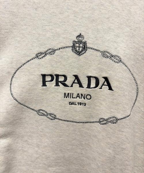 PRADA（プラダ）PRADA (プラダ) クロップドロゴスウェット アイボリー サイズ:Mの古着・服飾アイテム