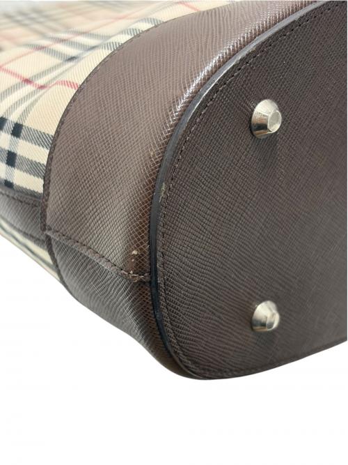 Burberry's（バーバリーズ）Burberry's (バーバリーズ) ノバチェックトートバッグ ベージュ×ブラウンの古着・服飾アイテム