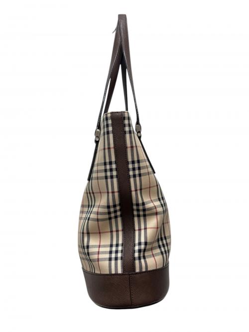 Burberry's（バーバリーズ）Burberry's (バーバリーズ) ノバチェックトートバッグ ベージュ×ブラウンの古着・服飾アイテム