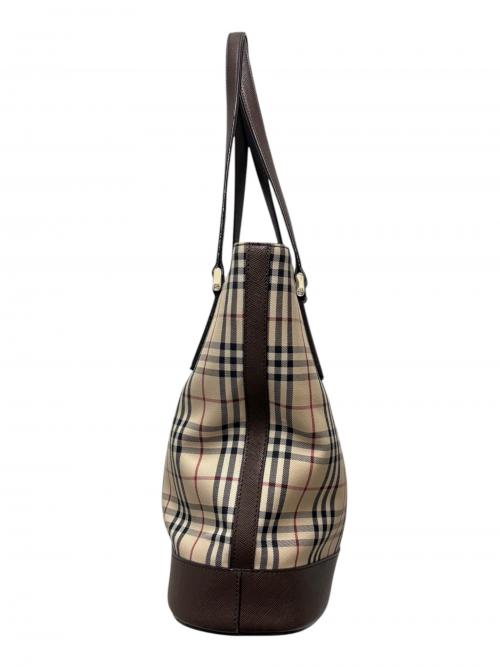 Burberry's（バーバリーズ）Burberry's (バーバリーズ) ノバチェックトートバッグ ベージュ×ブラウンの古着・服飾アイテム