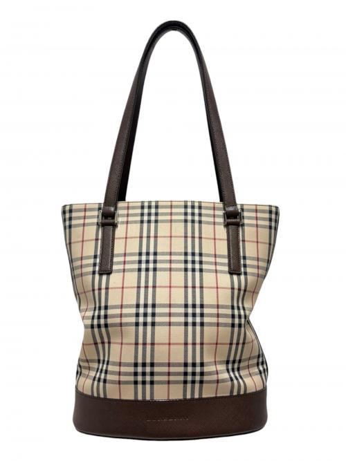 Burberry's（バーバリーズ）Burberry's (バーバリーズ) ノバチェックトートバッグ ベージュ×ブラウンの古着・服飾アイテム