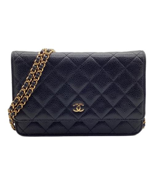 CHANEL（シャネル）CHANEL (シャネル) マトラッセチェーンショルダーウォレット ブラックの古着・服飾アイテム