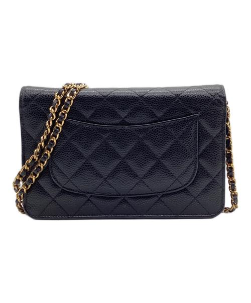 CHANEL（シャネル）CHANEL (シャネル) マトラッセチェーンショルダーウォレット ブラックの古着・服飾アイテム