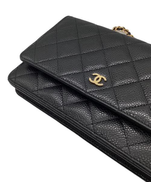 CHANEL（シャネル）CHANEL (シャネル) マトラッセチェーンショルダーウォレット ブラックの古着・服飾アイテム