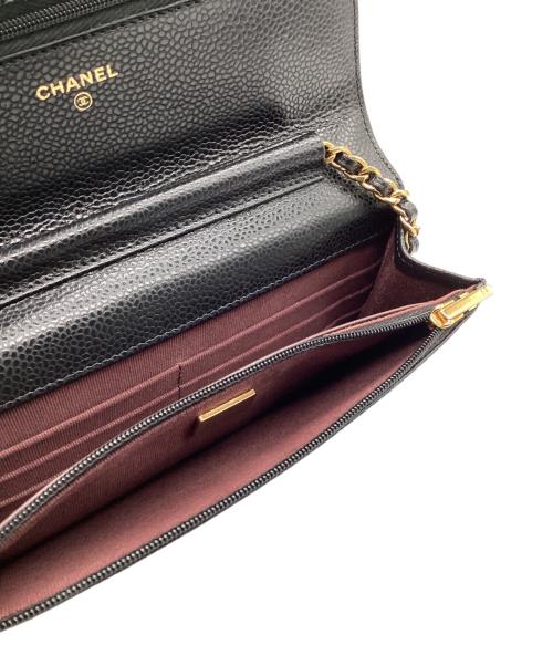 CHANEL（シャネル）CHANEL (シャネル) マトラッセチェーンショルダーウォレット ブラックの古着・服飾アイテム