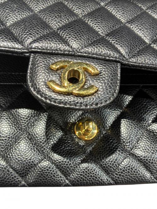 CHANEL（シャネル）CHANEL (シャネル) マトラッセ25/Wフラップチェーンショルダーバッグ ブラック サイズ:25の古着・服飾アイテム