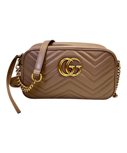 GUCCI（グッチ）GUCCI (グッチ) GGマーモントチェーンショルダーバッグ ピンクの古着・服飾アイテム