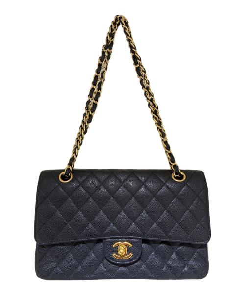 CHANEL（シャネル）CHANEL (シャネル) Matelassé 25/マトラッセ25/Double Flap Chain Shoulder Bag/Wフラップチェーンショルダーバッグ ブラック サイズ:25の古着・服飾アイテム