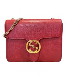 GUCCI（グッチ）の古着「インターロッキングG ショルダーバッグ/ショルダーバッグ」｜レッド