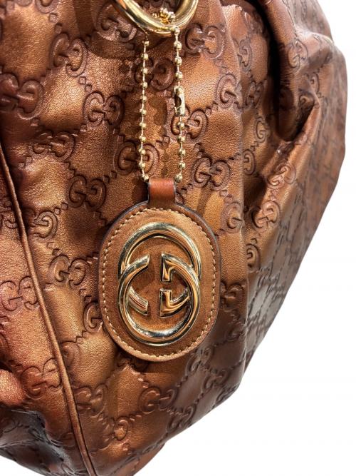 GUCCI（グッチ）GUCCI (グッチ) スーキーハンドバッグ 211943 グッチシマ メタリックブラウン サイズ:-の古着・服飾アイテム