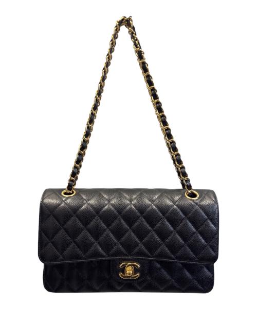 CHANEL（シャネル）CHANEL (シャネル) マトラッセ25/Wフラップチェーンショルダーバッグ ブラック サイズ:25の古着・服飾アイテム