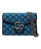 GUCCIグッチ）の古着「GGマーモントショルダーウォレット」｜スカイブルー