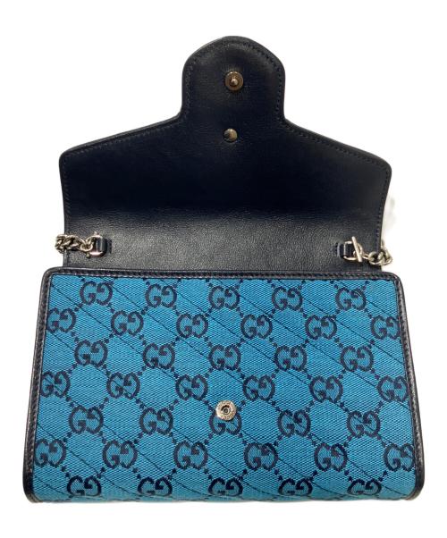 GUCCI（グッチ）GUCCI (グッチ) GGマーモントショルダーウォレット スカイブルーの古着・服飾アイテム