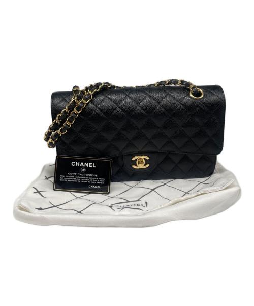 CHANEL（シャネル）CHANEL (シャネル) Matelassé 25 Double Flap Chain Shoulder Bag/マトラッセ25 Wフラップチェーンショルダーバッグ ブラックの古着・服飾アイテム