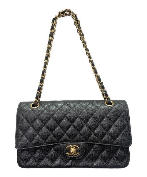 CHANEL（シャネル）CHANEL (シャネル) Matelassé 25 Double Flap Chain Shoulder Bag/マトラッセ25 Wフラップチェーンショルダーバッグ ブラックの古着・服飾アイテム